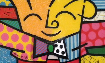 Hug 1993 Limited Edition Print - Romero Britto Hug 1993 Limited Edition Print - Romero Britto