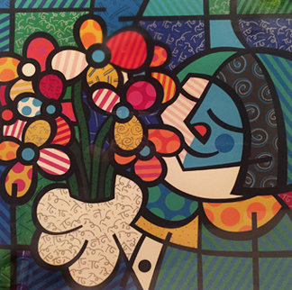 Flowers For You 1990 Limited Edition Print - Romero Britto