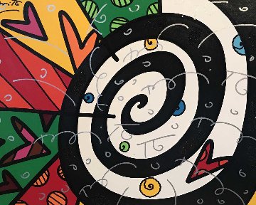 Untitled (MIX) Painting 2006 39x45 Original Painting - Romero Britto Untitled (MIX) Painting 2006 39x45 Original Painting - Romero Britto