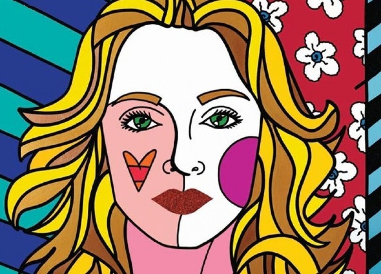 Madonna 2012 75x105 Mural  Limited Edition Print by Romero Britto