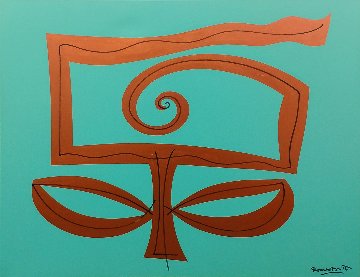Aqua Garden 2005 48x60 Original Painting - Romero Britto Aqua Garden 2005 48x60 Original Painting - Romero Britto