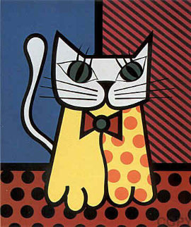 Cat Embellished Limited Edition Print - Romero Britto Cat Embellished Limited Edition Print - Romero Britto