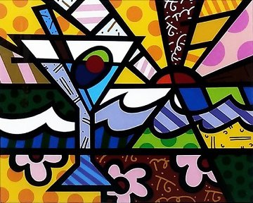 Martini Sunrise 2005 Limited Edition Print - Romero Britto Martini Sunrise 2005 Limited Edition Print - Romero Britto