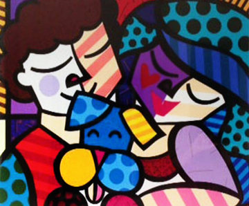 Three of Us 2005 Limited Edition Print - Romero Britto Three of Us 2005 Limited Edition Print - Romero Britto