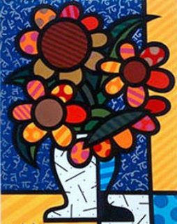 Sunflower 2015 3-D Limited Edition Print - Romero Britto Sunflower 2015 3-D Limited Edition Print - Romero Britto