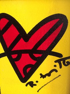 With Love 2017 14x13 Original Painting by Romero Britto