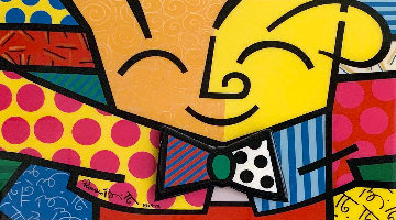 Hug 1993 Limited Edition Print - Romero Britto Hug 1993 Limited Edition Print - Romero Britto