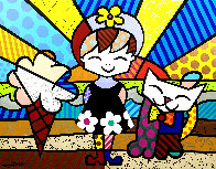 Brianna 1999 66x86 Super Huge Original Painting by Romero Britto - 0 Brianna 1999 66x86 Super Huge Original Painting by Romero Britto - 0