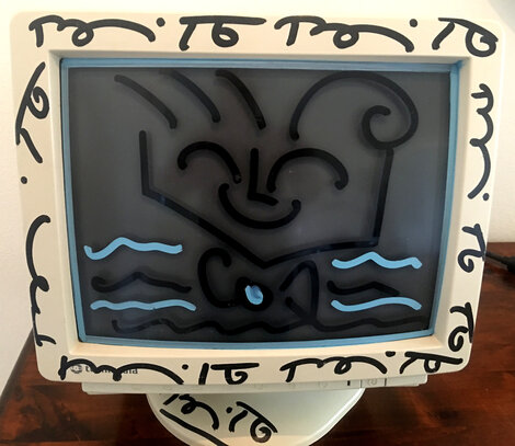 Untitled Unique Drawing on Desktop Computer 1996 18x18 Sculpture - Romero Britto