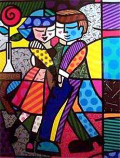 Cheek to Cheek 1999 Signed by celebrities Super Huge Limited Edition Print - Romero Britto Cheek to Cheek 1999 Signed by celebrities Super Huge Limited Edition Print - Romero Britto