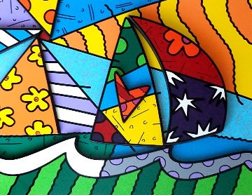 Sailing 2008 3-D Limited Edition Print - Romero Britto Sailing 2008 3-D Limited Edition Print - Romero Britto