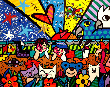 In the Park AP Limited Edition Print - Romero Britto In the Park AP Limited Edition Print - Romero Britto