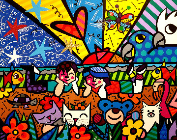 In the Park AP - Huge Limited Edition Print - Romero Britto