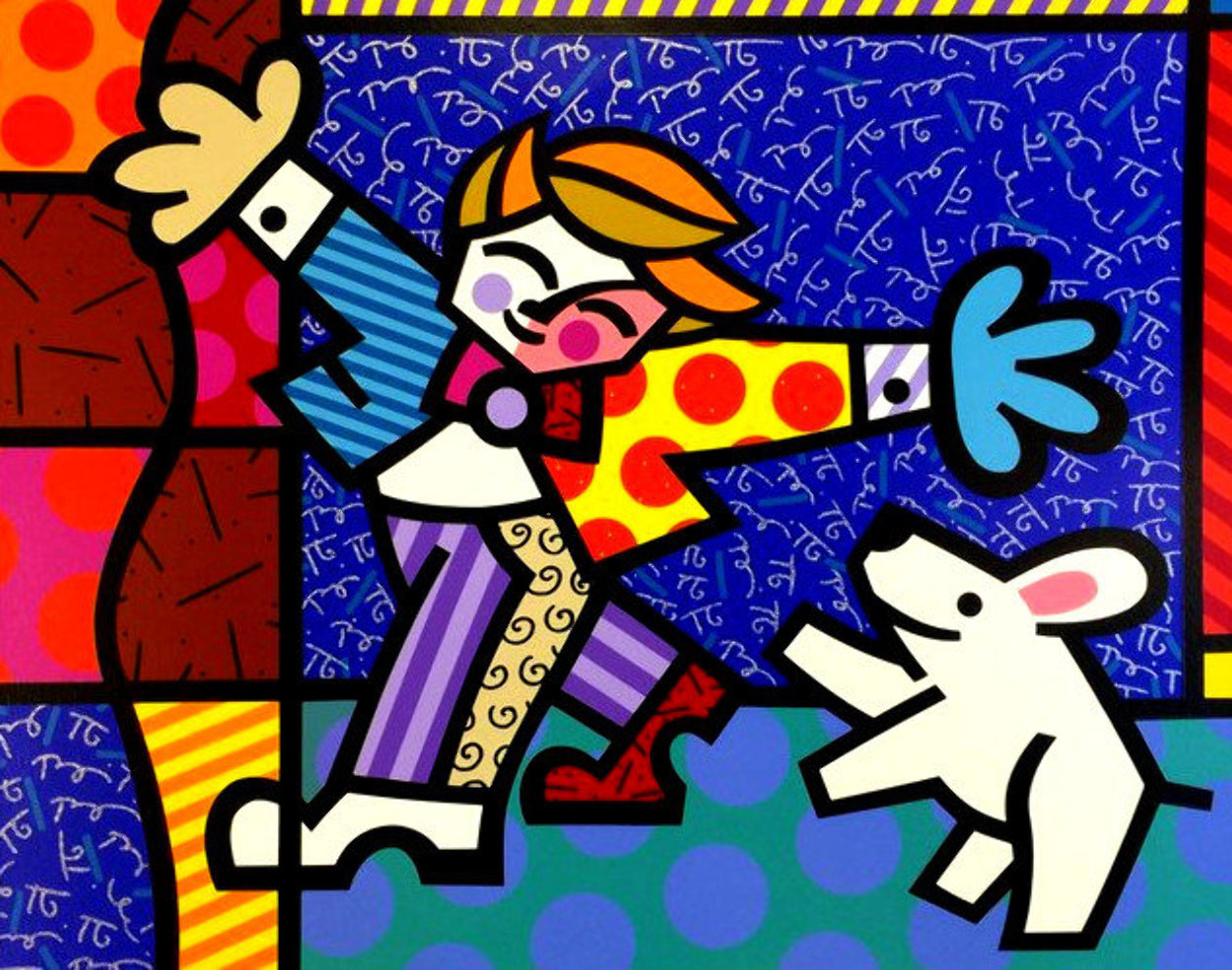 Brendan and the Wishing Dog PP Limited Edition Print by Romero Britto Brendan and the Wishing Dog PP Limited Edition Print by Romero Britto