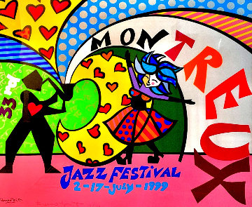 Montreux Jazz 33rd Festival 1999 Limited Edition Print - Romero Britto Montreux Jazz 33rd Festival 1999 Limited Edition Print - Romero Britto