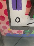 Girl & Cat XLVIII 2019 3-D 25x23 Original Painting by Romero Britto - 3