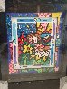Girl and Cat 3-D Unique 2019 25x23 Original Painting by Romero Britto - 1