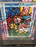 Girl and Cat 3-D Unique 2019 25x23 Original Painting by Romero Britto - 2