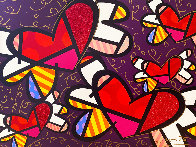 Embrace by Romero Britto Couple Hugging Hug Romance Poster 30x28 POP ART PRINT 