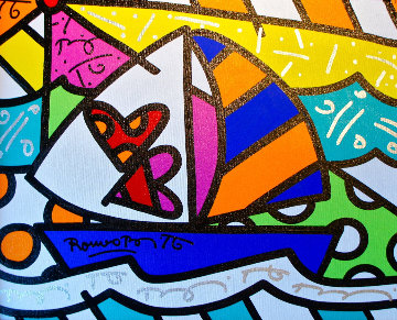 Love Ride 2002 24x28 Original Painting - Romero Britto Love Ride 2002 24x28 Original Painting - Romero Britto