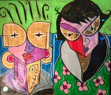 Elvis on Newspaper 1988 22x26 Original Painting - Romero Britto Elvis on Newspaper 1988 22x26 Original Painting - Romero Britto