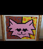 Pink Cat 1993 26x32 Original Painting by Romero Britto - 1