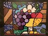 Morning Delight - Double Signed 23x36 Original Painting by Romero Britto - 2