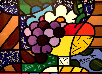 Morning Delight 23x26 Double Signed 11x14 Original Painting - Romero Britto Morning Delight 23x26 Double Signed 11x14 Original Painting - Romero Britto