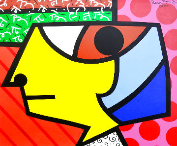 Risoleta Britto 1992 35x40 Original Painting - Romero Britto Risoleta Britto 1992 35x40 Original Painting - Romero Britto
