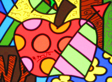 From My New York Home 2003 14x11 Original Painting - Romero Britto From My New York Home 2003 14x11 Original Painting - Romero Britto