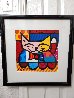 Untitled Cat Unique 18x17 Works on Paper (not prints) by Romero Britto - 1