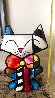 Bow Tie Cat Resin Sculpture 2016 24 in Sculpture by Romero Britto - 4
