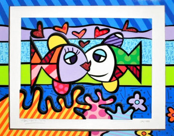 Atlantic Emotion 2017 3-D Limited Edition Print - Romero Britto Atlantic Emotion 2017 3-D Limited Edition Print - Romero Britto