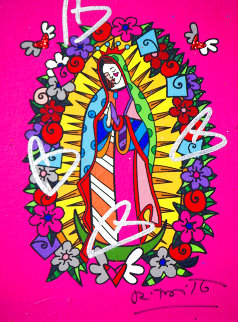 Santa Rosa Unique 2014 20x17 Original Painting - Romero Britto Santa Rosa Unique 2014 20x17 Original Painting - Romero Britto