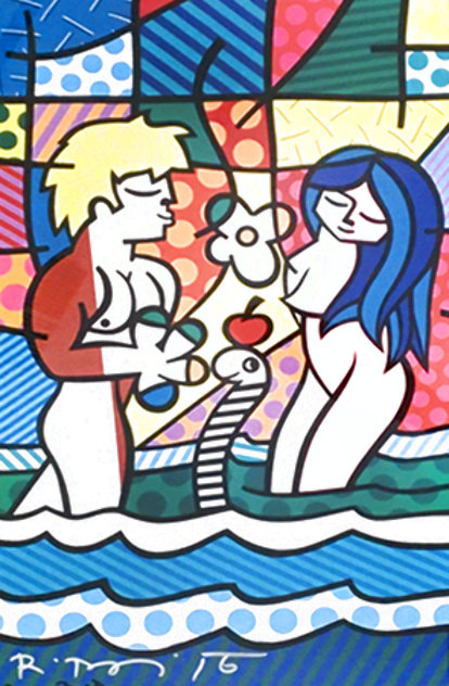 Adam And  Eve 2003 Limited Edition Print by Romero Britto