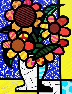 Sunflower 2015 3-D Limited Edition Print - Romero Britto Sunflower 2015 3-D Limited Edition Print - Romero Britto