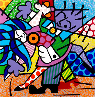 Dancers 1993 Limited Edition Print - Romero Britto Dancers 1993 Limited Edition Print - Romero Britto