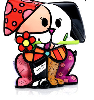 Puppy Flower Resin Sculpture 2018 12 in Sculpture - Romero Britto Puppy Flower Resin Sculpture 2018 12 in Sculpture - Romero Britto