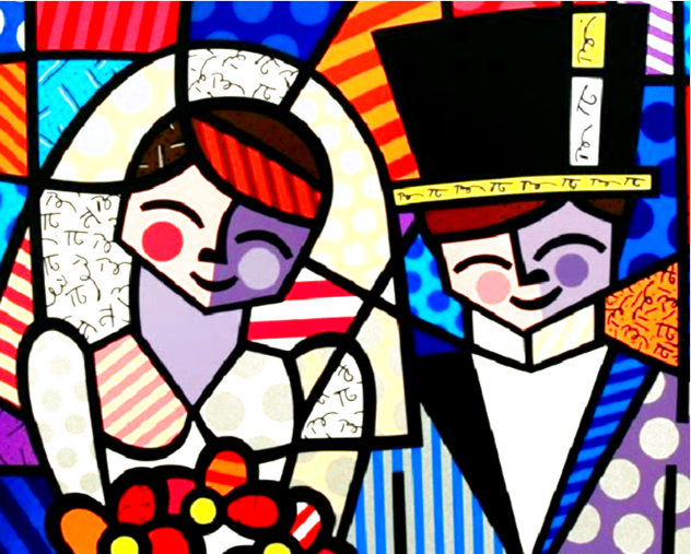 Bride and Groom 1996 3-D Limited Edition Print by Romero Britto
