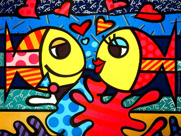 Deeply in Love - Huge  Limited Edition Print - Romero Britto