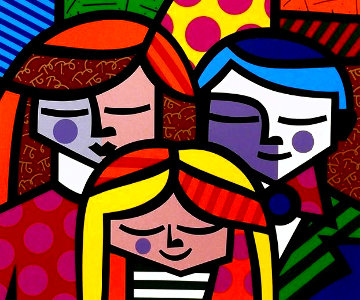 Family 1995 Embellished Limited Edition Print - Romero Britto