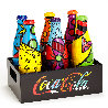Romero Britto Numbered Limited Edition Coke Bottle Set With Crate 2014 Sculpture by Romero Britto - 0