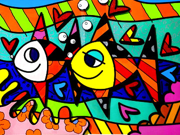 Follow Me Baby 2015 3-D Limited Edition Print - Romero Britto