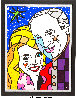 Buzz and Lois 2010 45x35 - Huge - Buzz Aldrin Original Painting by Romero Britto - 1