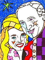 Buzz and Lois 2010 45x35 - Huge Original Painting by Romero Britto - 0 Buzz and Lois 2010 45x35 - Huge Original Painting by Romero Britto - 0