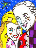 Buzz and Lois 2010 45x35 - Huge - Buzz Aldrin Original Painting by Romero Britto - 0