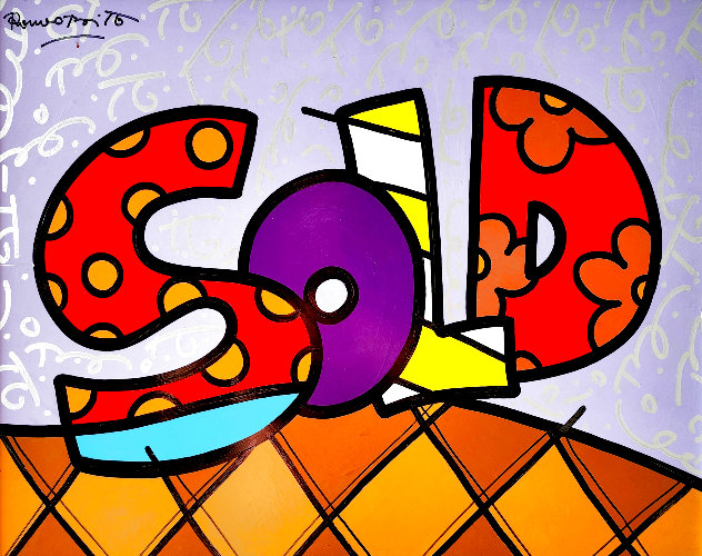 Sold 2004 40x30 - Huge Original Painting by Romero Britto