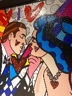 Dinner Date 2018 36x41 - Huge Original Painting by Romero Britto - 3 Dinner Date 2018 36x41 - Huge Original Painting by Romero Britto - 3