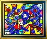 Signs 2015 Unique 38x45 - Huge w Diamond Dust Limited Edition Print by Romero Britto - 1
