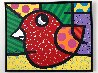8 Bird 1995 25x31 - Vintage Tape Painting Original Painting by Romero Britto - 1